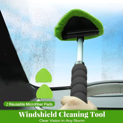 🔥 Windshield Cleaning Tool, Microfiber Car Window Cleaner with Extendable Handle