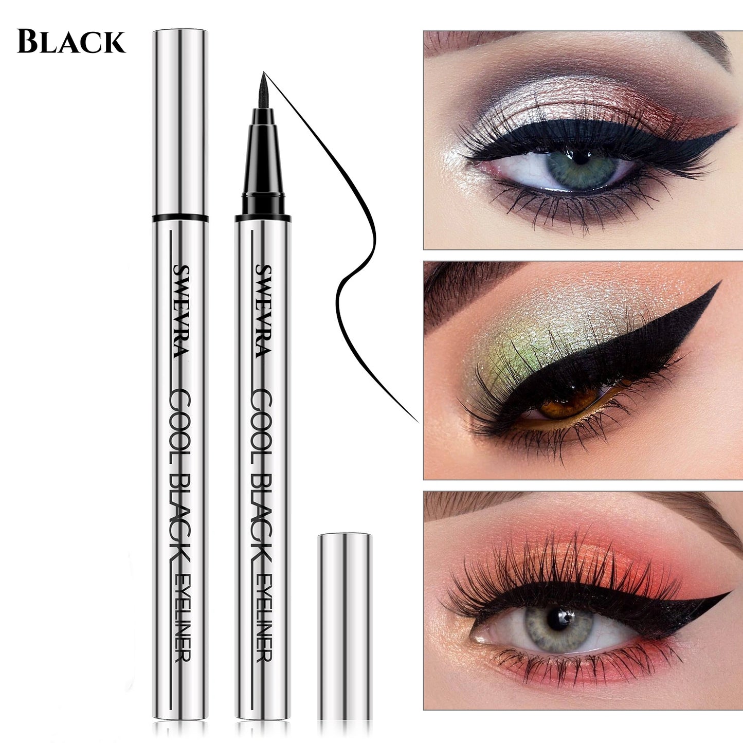 🔥 24-Hour Waterproof & Smudge-Proof Precision Liquid Eyeliner Pen