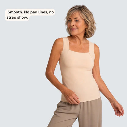 Built-In Bra Tank | Support in the front. Nothing wraps around your back