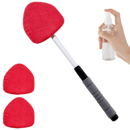 🔥 Windshield Cleaning Tool, Microfiber Car Window Cleaner with Extendable Handle