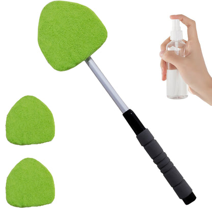 🔥 Windshield Cleaning Tool, Microfiber Car Window Cleaner with Extendable Handle