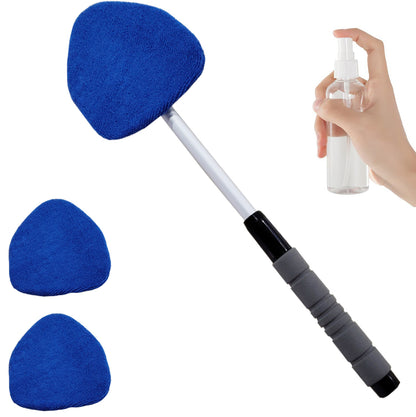 🔥 Windshield Cleaning Tool, Microfiber Car Window Cleaner with Extendable Handle