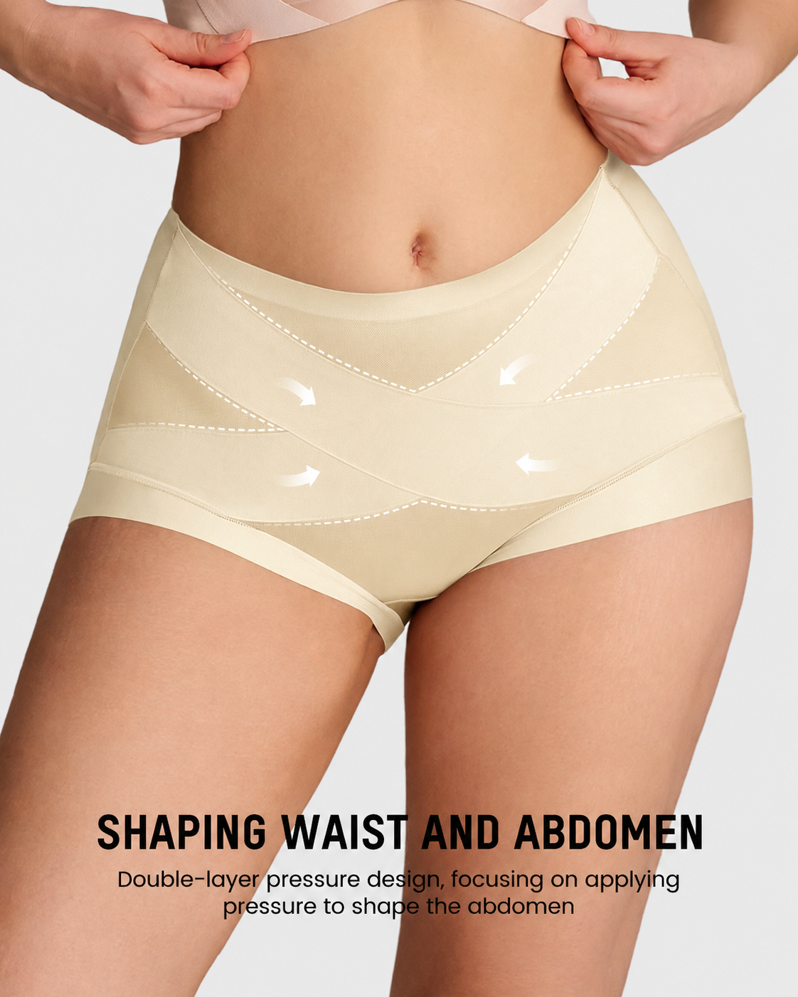 ✨Plus-Size High-Waist Cross Tummy Control Panties